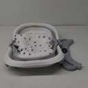 MoreFeel Collapsible Baby Bathtub for Newborn with Thermometer & 1 Hooded Towel & 1 Soft Floating Cushion, Portable Travel Bathtub with Drain Hole, Durable Foldable Baby Tubs for Infants to Toddler (Grey)