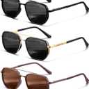 3 x KUGUAOK Polarized Aviator Sunglasses for Women Men Fashion UV Protection Tangle Free Sun Glasses Vintage Trendy Shades