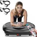 Vibration Plate Exercise Machine - Whole Body Workout Vibration Platform Lymphatic Drainage Machine for Weight Loss Home Fitness with Resistance Bands Remote