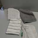 Bumble Kitchen Towels | 100% Cotton Dish Towels with Hanging Loop | 16"x 28" | 380GSM | Absorbent Kitchen Towel Set | 4 Pack, Gray