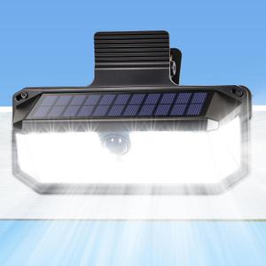 LUHLEE 416 LEDs Clip On Solar Lights Outdoor, 1500LM & 300 Angle Bright Motion Sensor Outdoor Lights with 3 Lighting Modes, IP65 Waterproof Flood Solar Light for Fence, Patio, Backyard, Gutter 1Pack