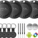 Air Tags for Android,Air Tags-4 Pack Android,2 Year Battery Life,Air Tracker Tags with 4 Case,Google Find Trackers for Google'S Find Hub App,IP65 Waterproof Luggage Tracker for Keys (Black)