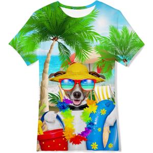 Kids Funny Graphic Polyester Colorful T Shirt for Boys Girls Size 4-14 (8-9 Years)