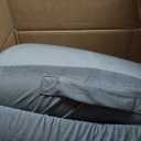 ENITYA 19" Back Support Pillow,Reading Pillow with Attached Arms & Large Pockets, Removable Washable Cover, Wedge for Sitting,Reclining,Watching TV,Post Surgery in Bed,Couch or Floor,Medium Firm,Grey