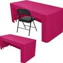 Nasitos 2 Pack Fuchsia Fitted Table Cloth for 4 Foot Tables-Tablecloth Open Back Fabric Washable and Wrinkle Resistant Table Covers for Rectangular Tables Birthday Parties, Baby Shower, Banquet