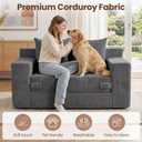 JUIKURY Boneless Mini Couch 53 Inch, 3-in-1 Gray Boneless Couches Covertible Sofa Bed with 4 Pillows, Small Couches for Living Room, Bedroom, Small Space