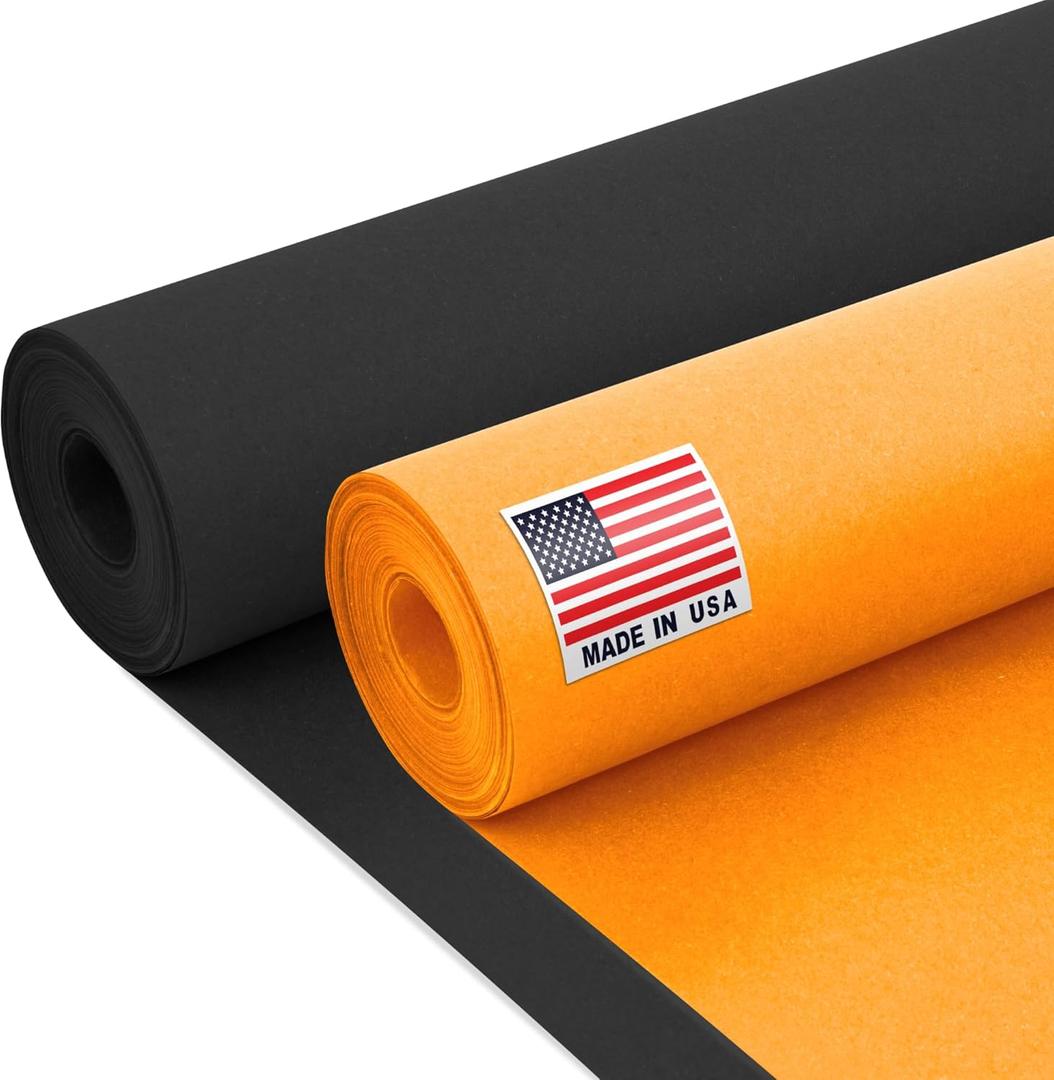 24" x 1200" (100 ft) Halloween Crafts Kraft Paper Rolls Set, 45 Lbs - Orange, Black Kraft Paper - Made in USA Colored Paper for Kids Crafts, DIY, School, Gift Wrapping