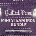 The Quilted Bear Mini Iron, Rest & Ironing Mat,  Lightweight Ironing Mat Travel Essentials for Wrinkle Free Clothes & Effortless Quilting (Black)