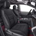 coverdream Sienna Seat Covers Custom Fit for 2021-2026 Toyota Sienna LE/XLE (8-Passenger),2nd Row Bench w/Removable Middle Seat,Waterproof Leather Car Seat Protector (Full Set,Black)