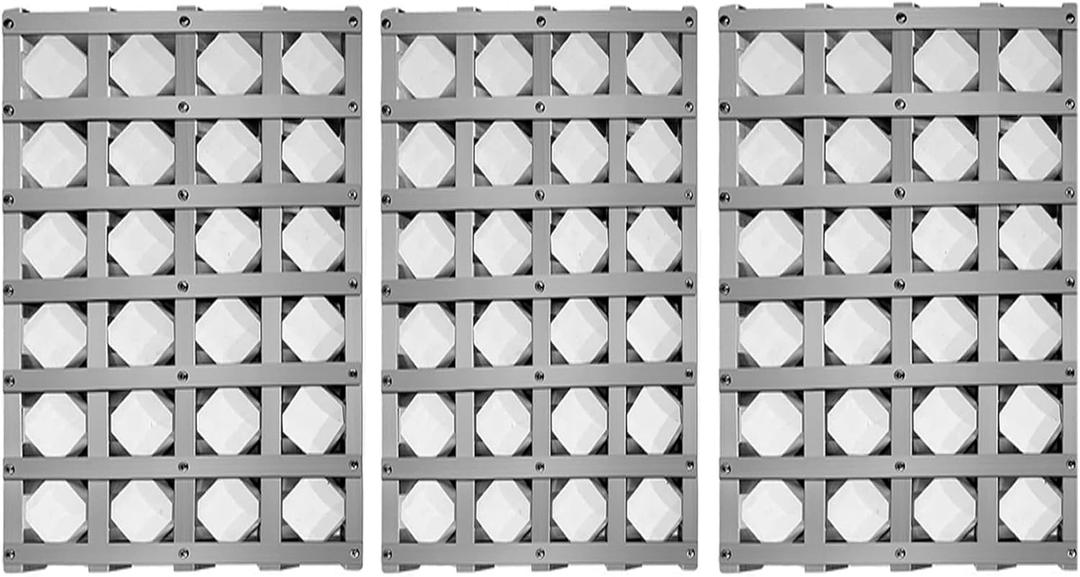 Votenl P9253A (3-Pack) Stainless Steel Briquette Tray and 72 Ceramic Briquettes for Alfresco ALX2-56, ALX2-56BFG, ALX2-56BFGC, ALX2-56BFGR, ALX2-56C, ALX2-56RFG, ALX2-56SZ