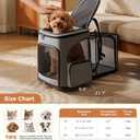Lekereise Pet Carrier Backpack Expandable Cat Backpack for Medium Dogs and Large Cats 20-25 Lbs,14L * 12.5" W * 16.14" H, Grey