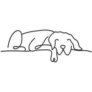 Matani Metal Dog Wall Decor | Minimalist Room & Living Room Wall Decor (Sleeping Labrador), 15"L x 10"W