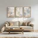 Large Abstract Gray Pastel Framed Canvas Wall Art Set,Neutral Watercolor Brush Stroke Wall Decor,Modern Minimalist Beige Illustration Artwork for Living Room,Bedroom,Dining Room -16"x24"x3