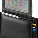 Leather Wallets for Men, Genuine Leather Mens Wallets Bifold Rfid Blocking with 2 ID Windows (Black)