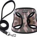 Dog Harness with Leash Set, No Pull Adjustable Reflective Step-in Puppy Pet Vest Harnesses for Small Medium Large Dogs and Cats,Camo Set XL(Chest:20"-22")