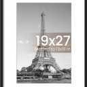 upsimples 19x27 Poster Frame, Display Pictures 13x19 with Mat or 19 x 27 Without, Wall Hanging Puzzle Frames, Black, 1 Pack