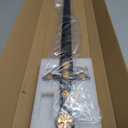 Stainless Steel Medieval Cross Crusader Knight Templar Sword for Collection, Cosplay, Display-32.9 Inch