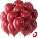 Bezente Burgundy Balloons Latex Party Balloons - 100 Pack 12 inch Round Helium Dark Ruby Retro Wine Chestnut Red Maroon Balloons for Valentines Day Birthday Casino Themed Cherry Party Decorations