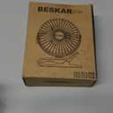 BESKAR USB Clip on Fan, Portable Small Fan with Cord Powered, 3 Speeds Strong Airflow, with Sturdy Clamp, Quiet Personal Desk Fan (Black)