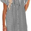 Zeagoo Summer Dresses for Women 2026 Cotton Button Down Short Sleeve Tshirt Dresses Casual Mini Beach Dress size S