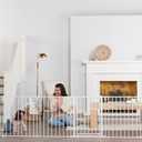 Regalo Safety 144" Super Wide Baby Gate & Play Yard, 2-in-1 Adjustable 6-Panel Safety Gate for Doorways & Large Openings, Hardware Mounted Gate for Babies, Toddlers & Pets