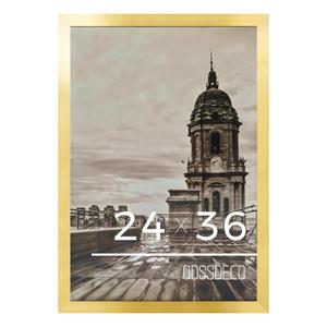 QDSSDECO 24" x 36" Poster Frame with Wood and Plexiglass, 1 Pack Gold