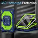 Auizotl Case for iPad (A16) 11th/10th Generation 2025/2022,Heavy Duty Shockproof 10th Generation iPad Case with 360 Rotating Stand Screen Protector for i Pad 11.0/10.9 Inch Cover,Navy Green