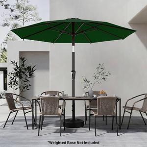 AreShark 9 FT Patio Umbrella for Outdoor, Outdoor Table Umbrella with Push Button Tilt and Crank, Outdoor Patio Umbrellas with 8 Sturdy Ribs for Market, Garden, Pool (Dark Green)