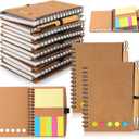 Chuangdi 10 Sets Teacher Appreciation Gifts Bulk, Inspirational Kraft Spiral Notebooks with Sticky Notes and Bamboo Pens, Motivational Team Gift for Administrative Professionals Day, Office Employee