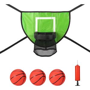 Trampoline Basketball Hoop Set, Trampoline Basketball Hoop Attachment Waterproof Basketball Goal for Trampoline Soft Basketball Game Accessories for All Ages Basketball Lovers