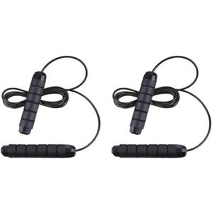 Jump Rope, Adjustable Length Speed Skipping Tangle-Free Steel Jump Rope with Foam Handles for Adult and Kids Home Exercise Workout Fitness Gym - 2 Pack