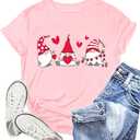 Valentines Shirts for Women Funny Hearts T-Shirt Happy Valentine's Day Tee Tops (XX-Large, Pink1)