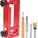 Door Hinge Jig, Aluminum Alloy Adjustable Door Hinge Router Template Fits Door Hinges from 2.5 to 5 Length and Types of Square Corner Types, Radius 1/4 or Radius 5/8 with Chisel
