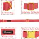 Maca Bates Dog Collar and Leash Set, Adjustable Solid Dog Collar and Leash for Small Medium Large Dog with Golden Metal Buckle (set-peach red)