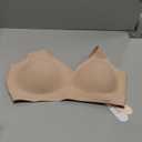 OEAK Womens Deep V Bras Wireless Comfortable Bra Supportive No Underwire Bras Tshirt Push Up Bralettes Plunge Seamless Bra (Large, Nude)