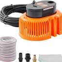 VEVOR Automatic Pool Cover Pump, 1/10 HP 75W 540 GPH, 120V Submersible Swimming Pool Cover Pump, Water Removal Pump with 3 Hose Adapters 16 ft Drainage Hose & 25 ft Power Cord, for Pool Draining