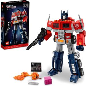 LEGO Icons Optimus Prime 10302 Transformers Figure Set, Collectible Transforming 2-in-1 Robot and Truck Model Building Kit for Adults, Perfect for Display or Play