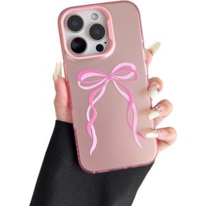 ZTOFERA for iPhone 16 Pro Max Case,Cute Pink Ribbon Bow Tie Planet Star Floral Aesthetic Phone Case,Trendy Slim Hard IMD Shockproof Protective Bumper Phone Cover for Women Girls,Ribbon