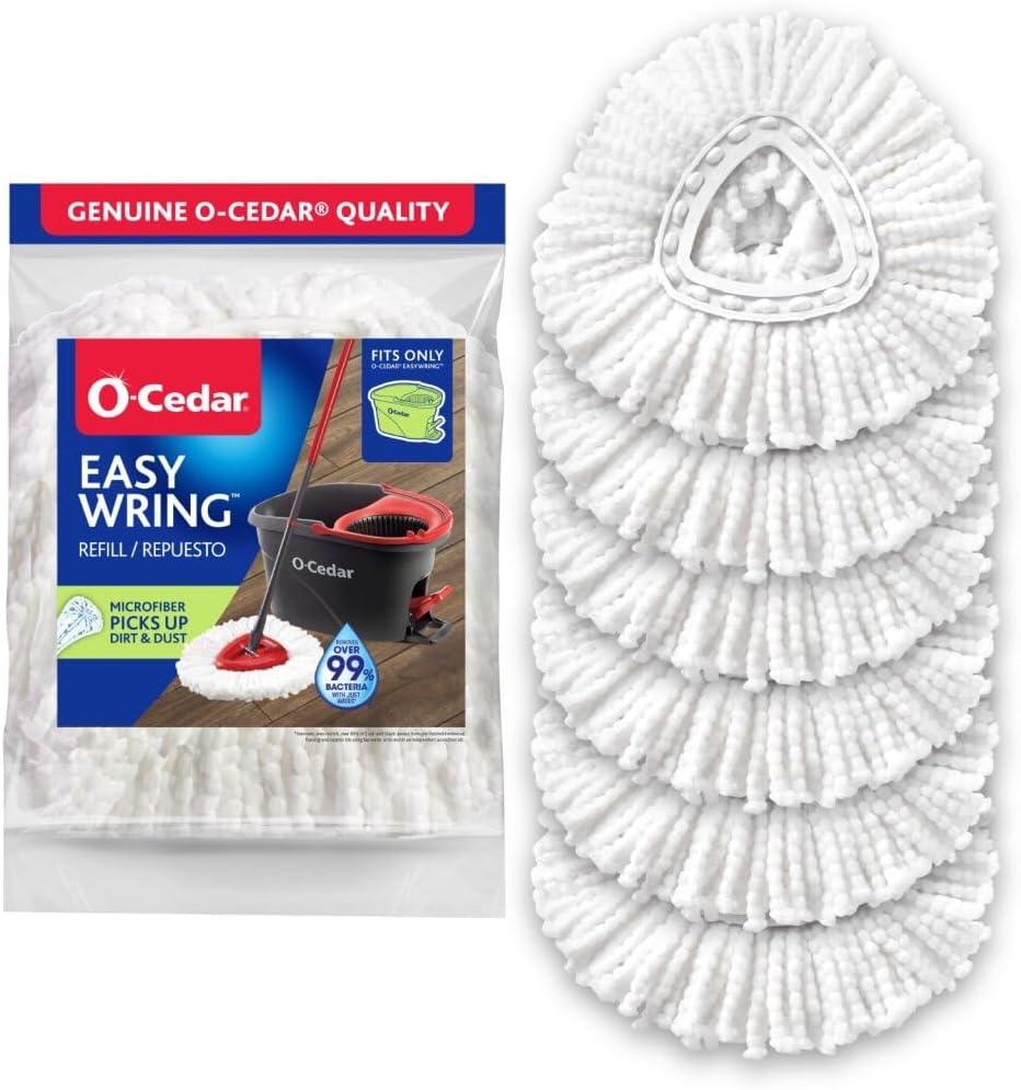O-Cedar EasyWring Spin Mop Head Refill, White (Pack of 6)
