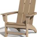 Poly Lumber Adirondack Chair, All-Weather Resistant Outdoor Patio Chairs, Look Like Wood, Pre-Assembled Outdoor Fire Pit Chair for Pool, Deck, Backyard, Garden, Weather Wood