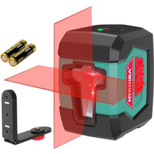 Laser Level, 50 Feet Cross Line Laser with Dual Module, Self Leveling Laser Level, Switchable Self-Leveling Vertical and Horizontal Line Construction Picture Hanging, Battery Included, Laser class: II (Small)