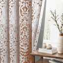 Boho Vintage Black Out Curtains 84 Inch Long,Rustic Farmhouse Floral Blackout Western Terracotta Rust Aztec Mandala Bohemian Mid Century Modern Curtains for Living Room Bedroom Window 2 Panel Set