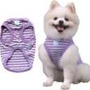 Striped Teacup Pet Dog T-Shirts, 101% Cotton Tank Vest for Small Dogs and Cats, Sleeveless Puppy Clothes for Chihuahua Yorkie Green, XS (Purple)