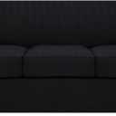 H.VERSAILTEX 4 Piece Stretch Sofa Covers for 3 Cushion Couch Covers for Living Room Furniture Slipcovers (Base Cover Plus 3 Seat Cushion Covers) Upgraded Thicker Jacquard Fabric (Large, Black)