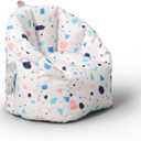 Big Joe Milano Child-Sized Bean Bag Chair for Kids Bedroom and Reading Nook, Dolce Terazzo Lenox, Durable Easy-Clean Woven Polyester, Refillable