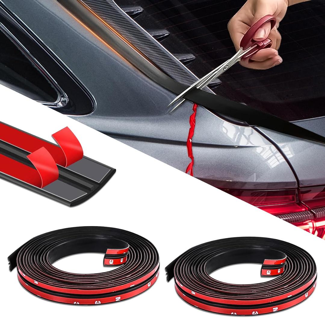 2 Pieces Windshield Rubber Seal Windshield Trim Stripping, Car Weather Stripping, Waterproof Rubber Edge Trim, 22 Ft T Shape Sealing Strip Universal for Car Front Rear Windshield