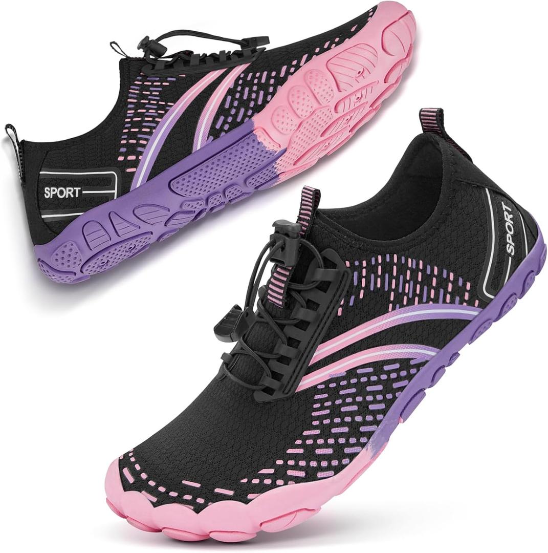 ATHMILE Hiking Barefoot Water Shoes for Women Men Beach Swim Aqua Pool River Quick Dry Athletic Wide Toe Outdoor Sport Kayaking Boating Rock Climbing Yoga Lake (6 Women/4.5 Men)
