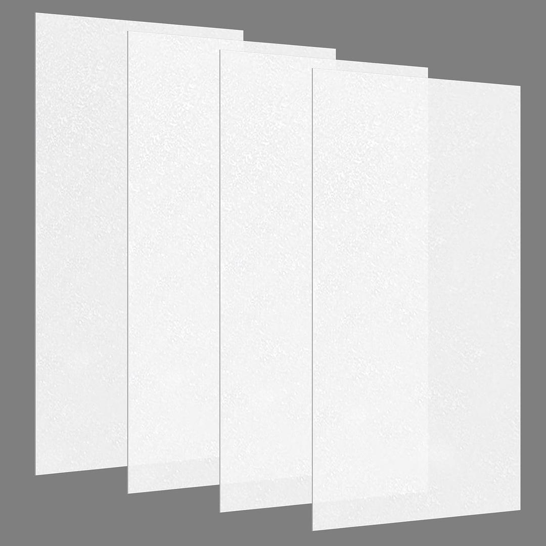 Pushglossy 4 Pack 22.5" x 46.5" x 0.08" Frosted Fluorescent Light Diffuser Panels, Translucent Polystyrene Sheet Replacement for 2x4ft Drop Ceiling Lights for Classroom Office Home