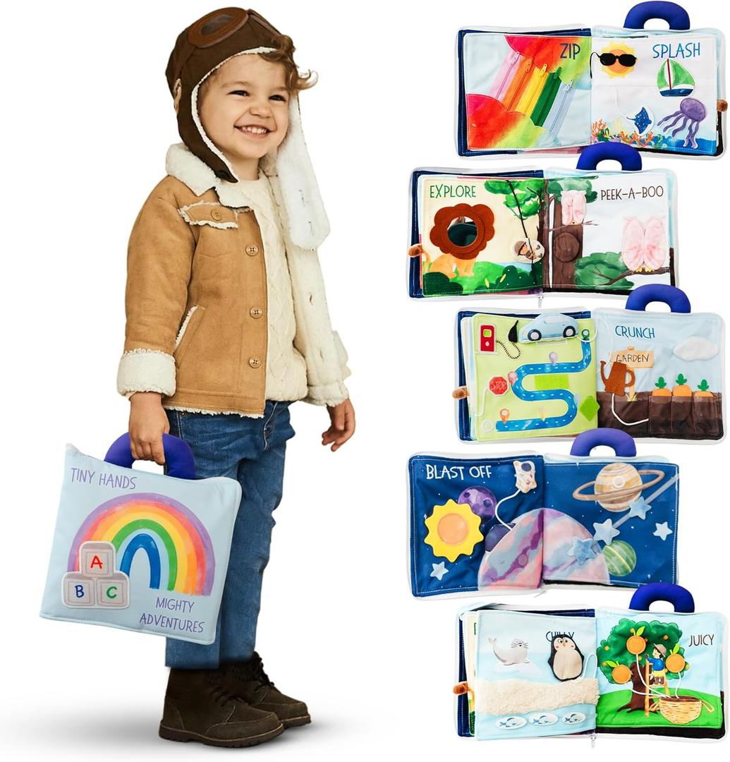 Busy Book for Toddlers 1-3 - No Loose Pieces - Montessori Toys for 1, 2, 3 Year Olds - Mess-Free Airplane Quiet Board Travel Toy - Educational Busy Board & Soft Toddler Activity Book Busy Book for Toddlers 1-3 - No Loose Pieces - Montessori Toys for 1, 2, 3 Year Olds - Mess-Free Airplane Quiet Board Travel Toy - Educational Busy Board & Soft Toddler Activity Book