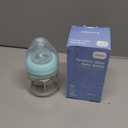 Glass Baby Bottles,Anti Colic Breastfeeding Bottle with Natural Response Nipple Size S,Wide Neck Slow Flow Baby Bottle for Baby,Newborn,Preemie 0-3 0-6 Month,BPA Free (Blue, 1 Pack, 4 Ounce)